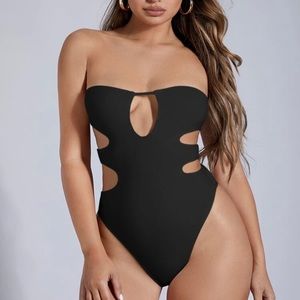 Black Cut Out Tube Bodysuit- size XS (2) - New